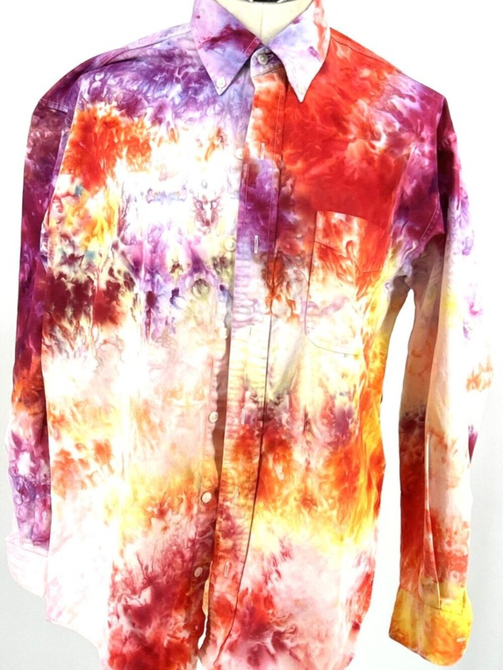 Banana Republic Mens Sz M Shirt Tie-Dye Button Down Multicolor Cotton